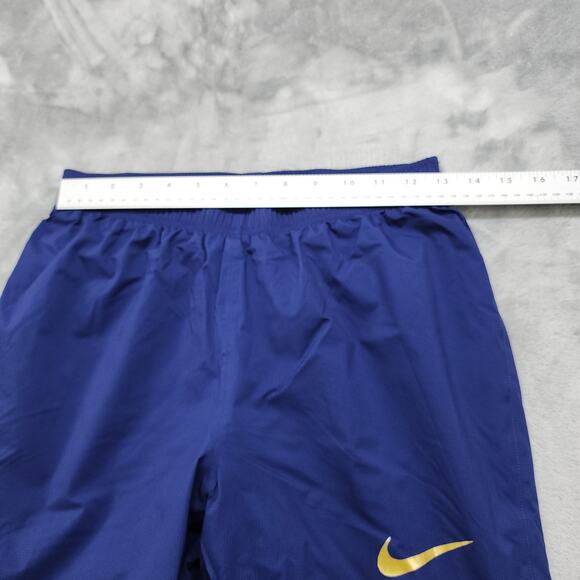 Nike Pants Womens XS Blue Yellow Pull On Drawstring Zip Hem Nylon Running Gym - Picture 10 of 14